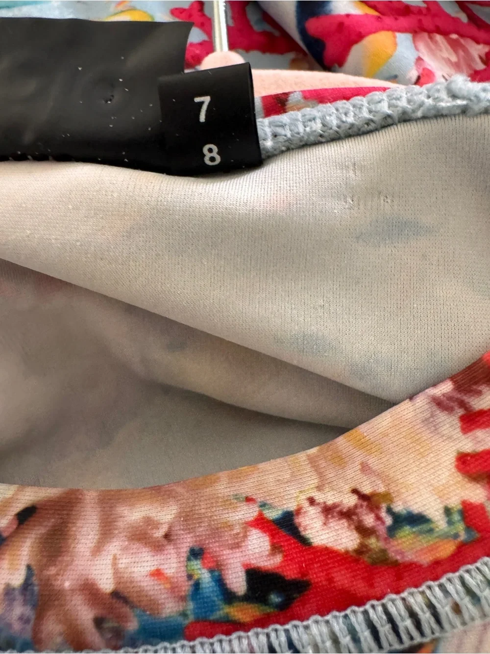Molo Floral Coral Print Top in Light Blue and Red